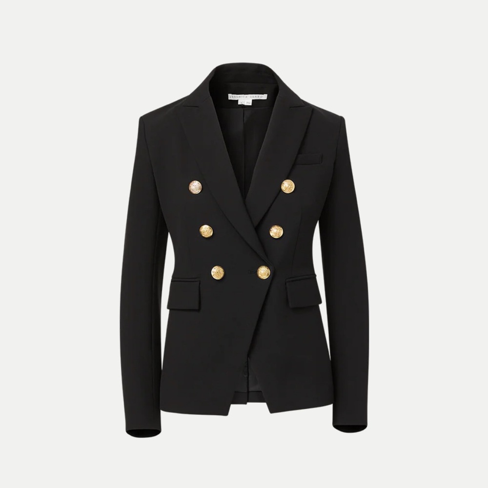 Veronica Beard Black Miller Double-Breasted Women's Dickey Blazer size 18